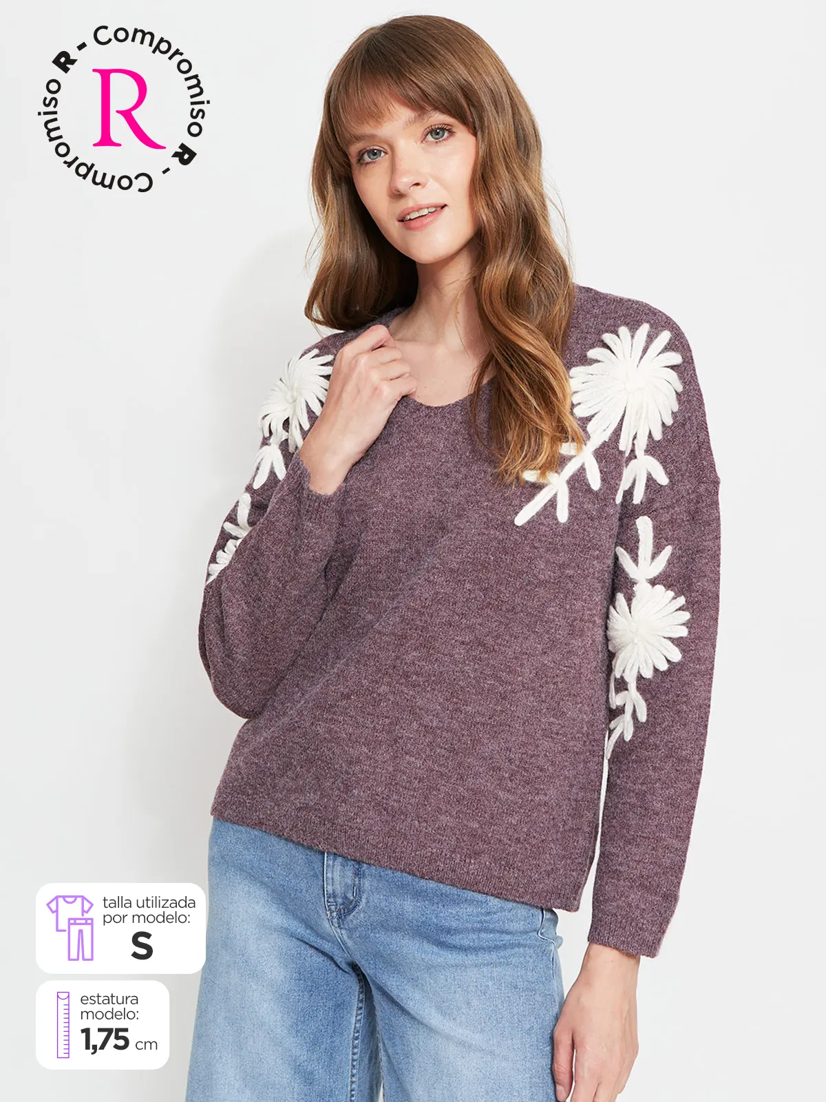 SWEATER MUJER TATIENNE BORDADO FLORES - 1