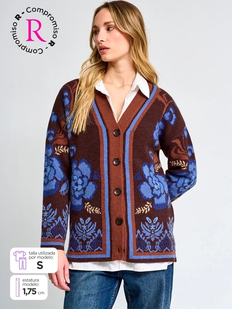 CARDIGAN MUJER TATIENNE FLORES - 1