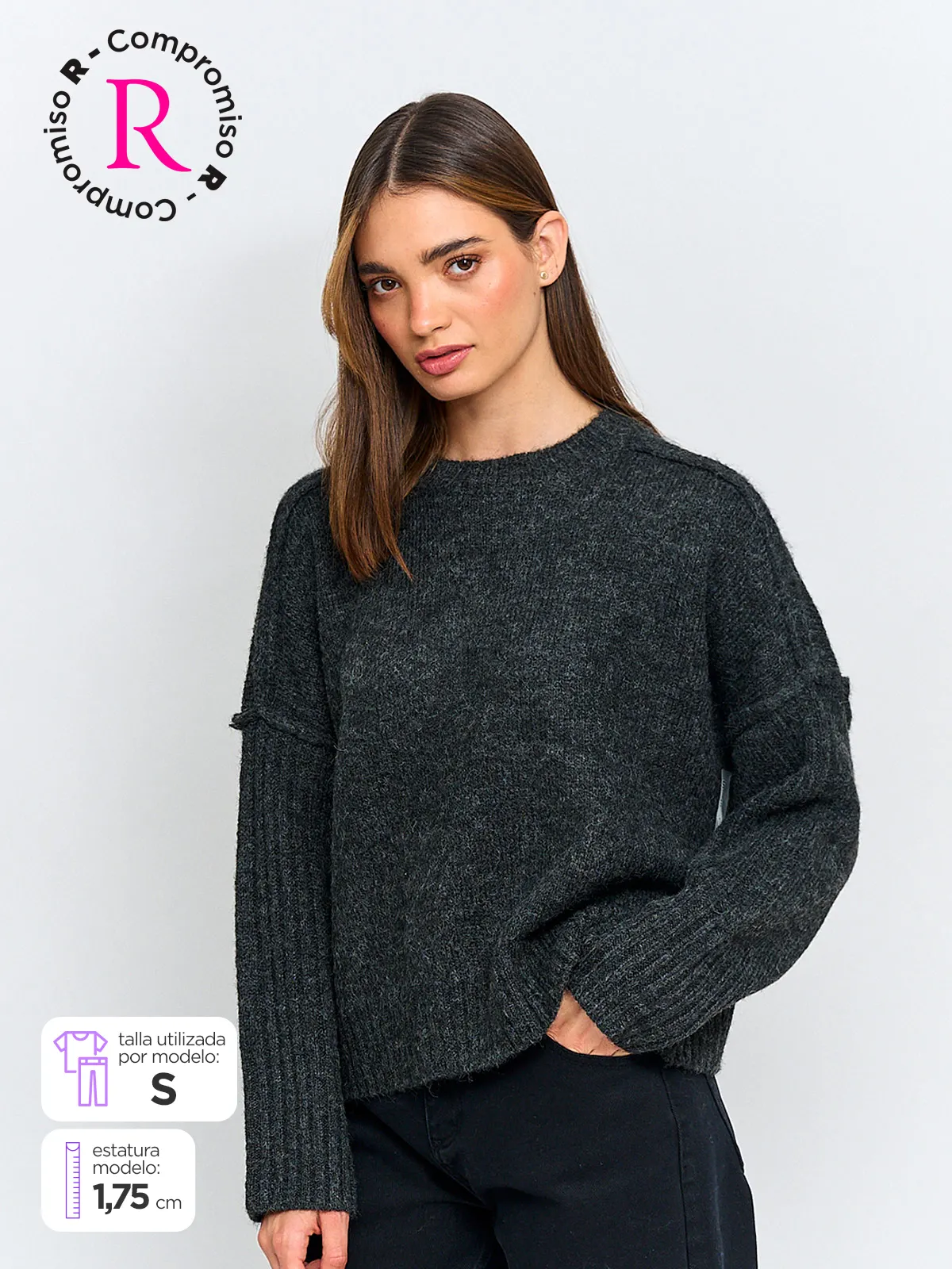SWEATER MUJER INDEX MANGA LARGA - 1