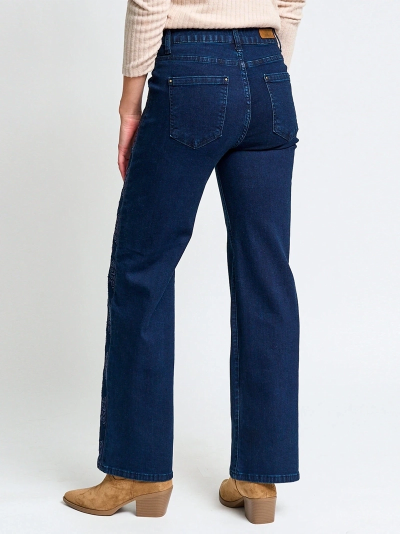 JEANS MUJER TATIENNE ALGODÓN RECTO BORDADO - 3