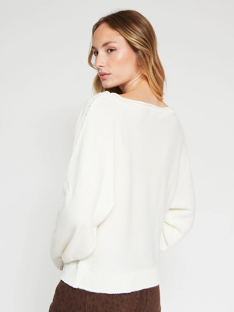SWEATER MUJER INDEX MANGA LARGA TACHAS - 2
