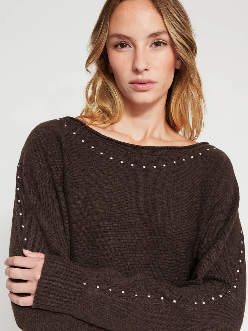 SWEATER MUJER INDEX MANGA LARGA TACHAS - 3