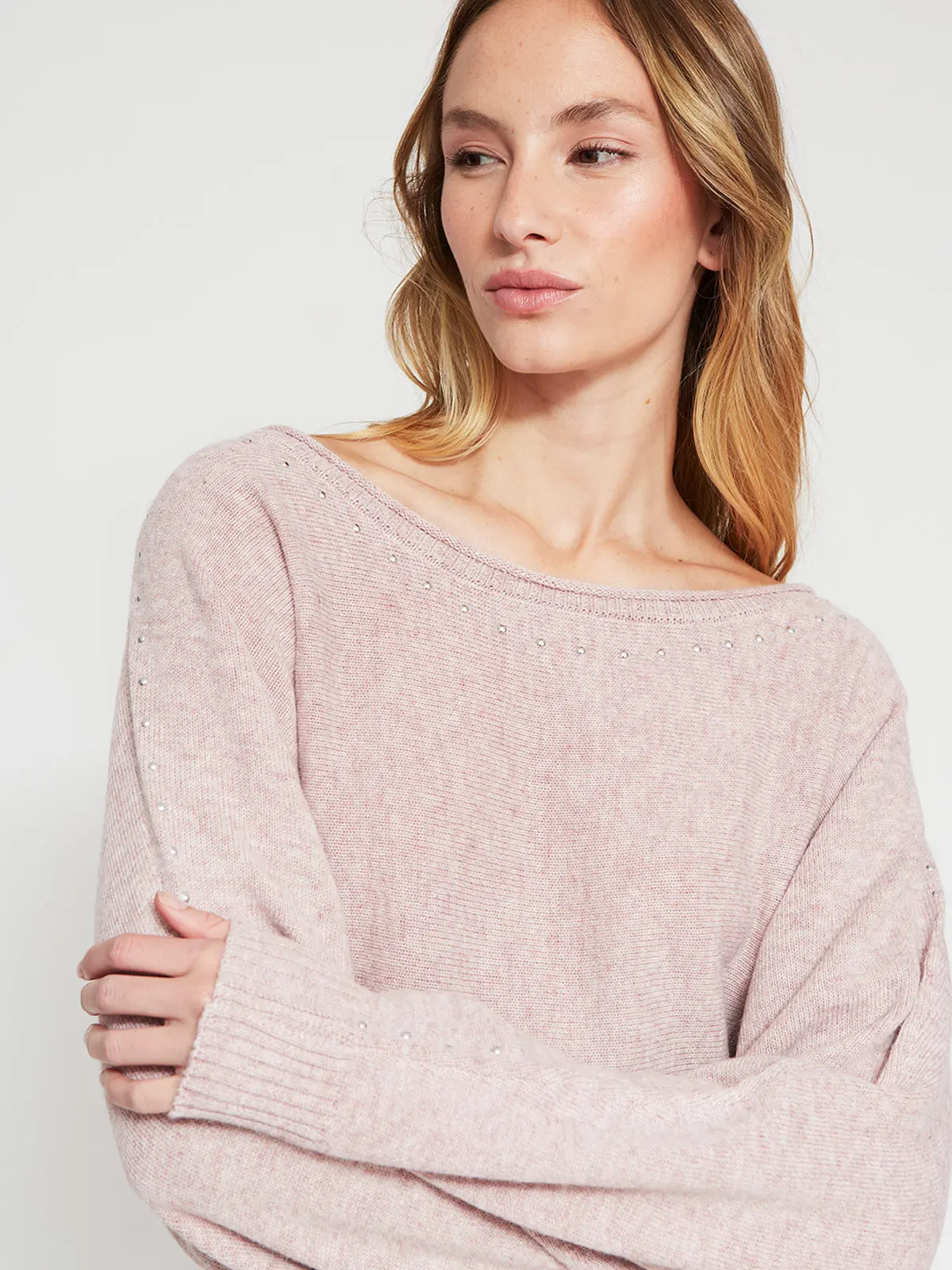 SWEATER MUJER INDEX MANGA LARGA TACHAS - 3