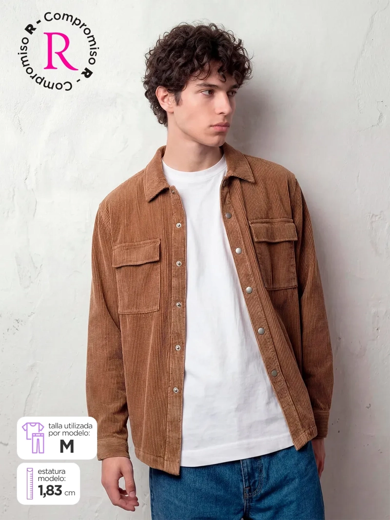 SOBRECAMISA HOMBRE INDEX COTELÉ MANGA LARGA - 1
