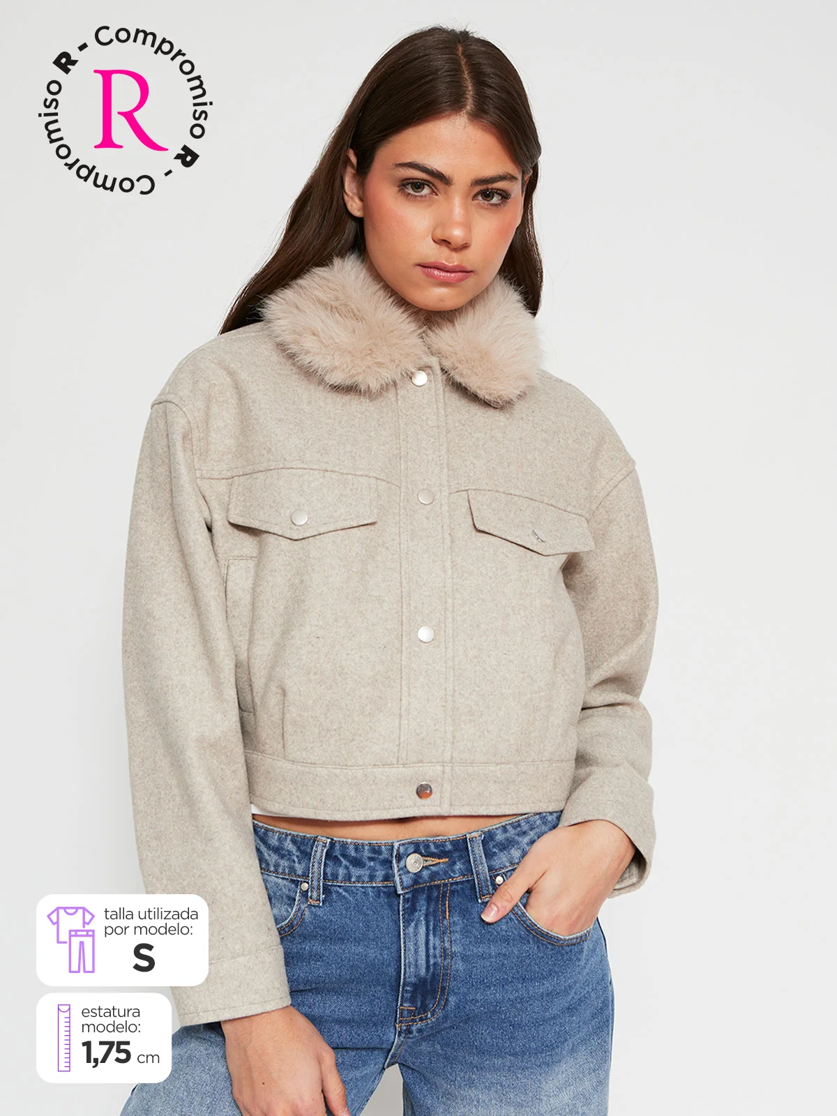 INDEX CHAQUETA MUJER INDEX CORTA CUELLO PIEL