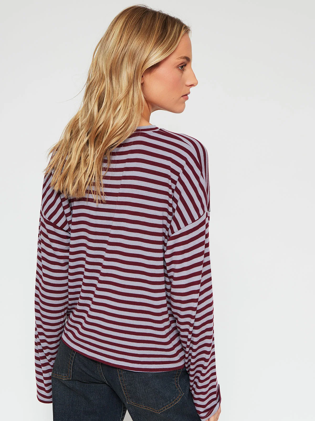 POLERA MUJER INDEX MANGA LARGA RAYAS - 2