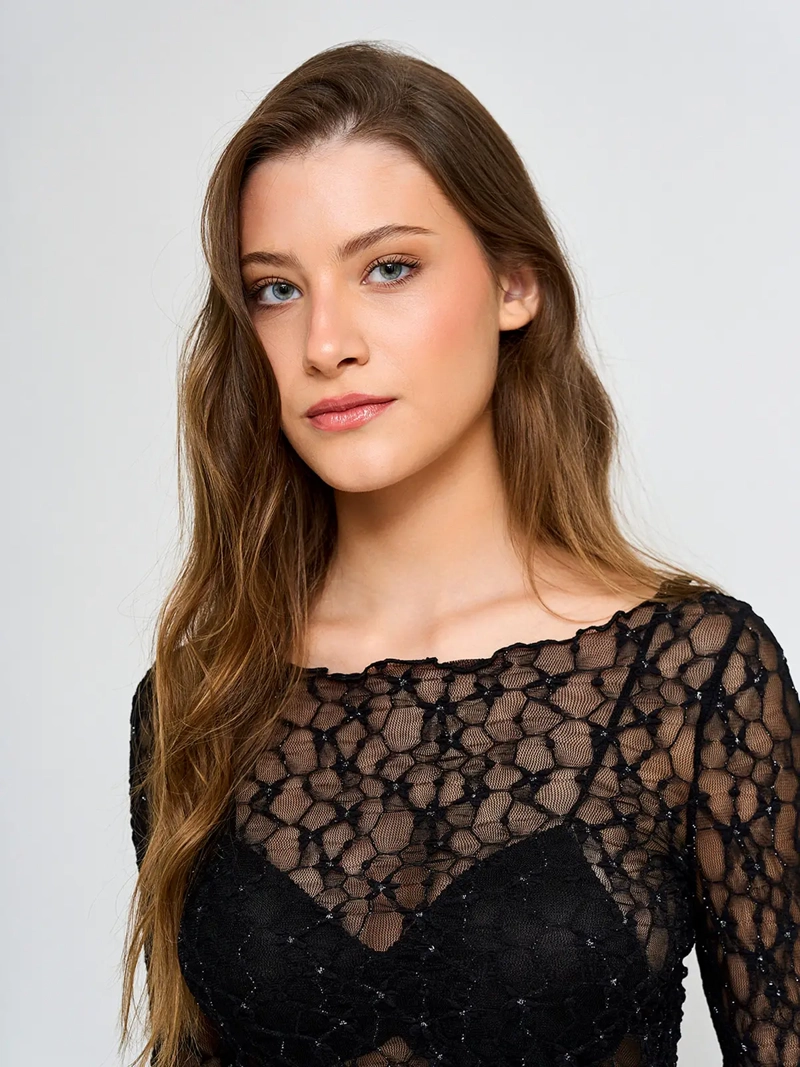 POLERA MUJER INDEX MANGA LARGA ENCAJE - 3