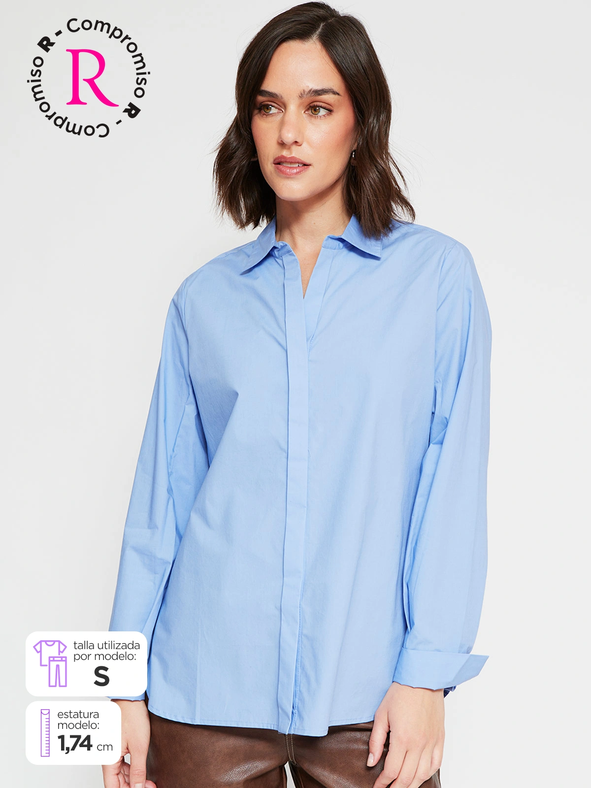 BLUSA MUJER REGATTA ALGODÓN MANGA LARGA CAMISERA - 1