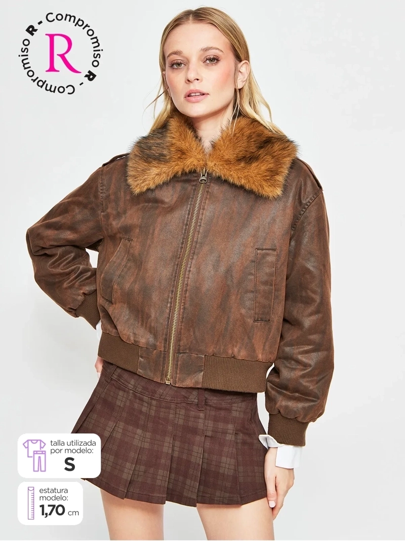 CHAQUETA MUJER INDEX CUELLO PELOS - 1