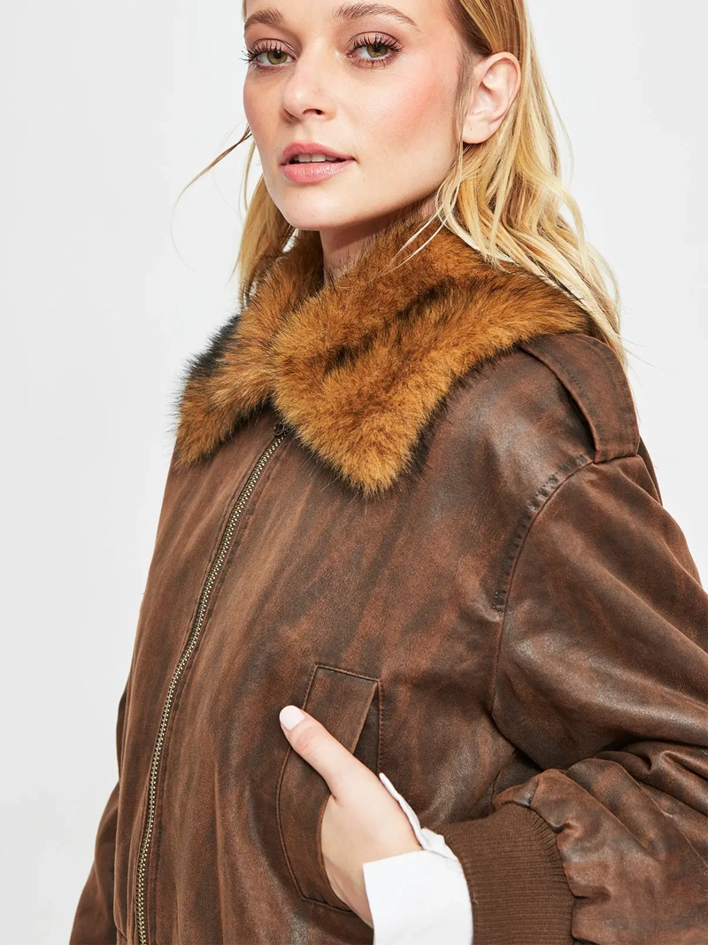 CHAQUETA MUJER INDEX CUELLO PELOS - 3