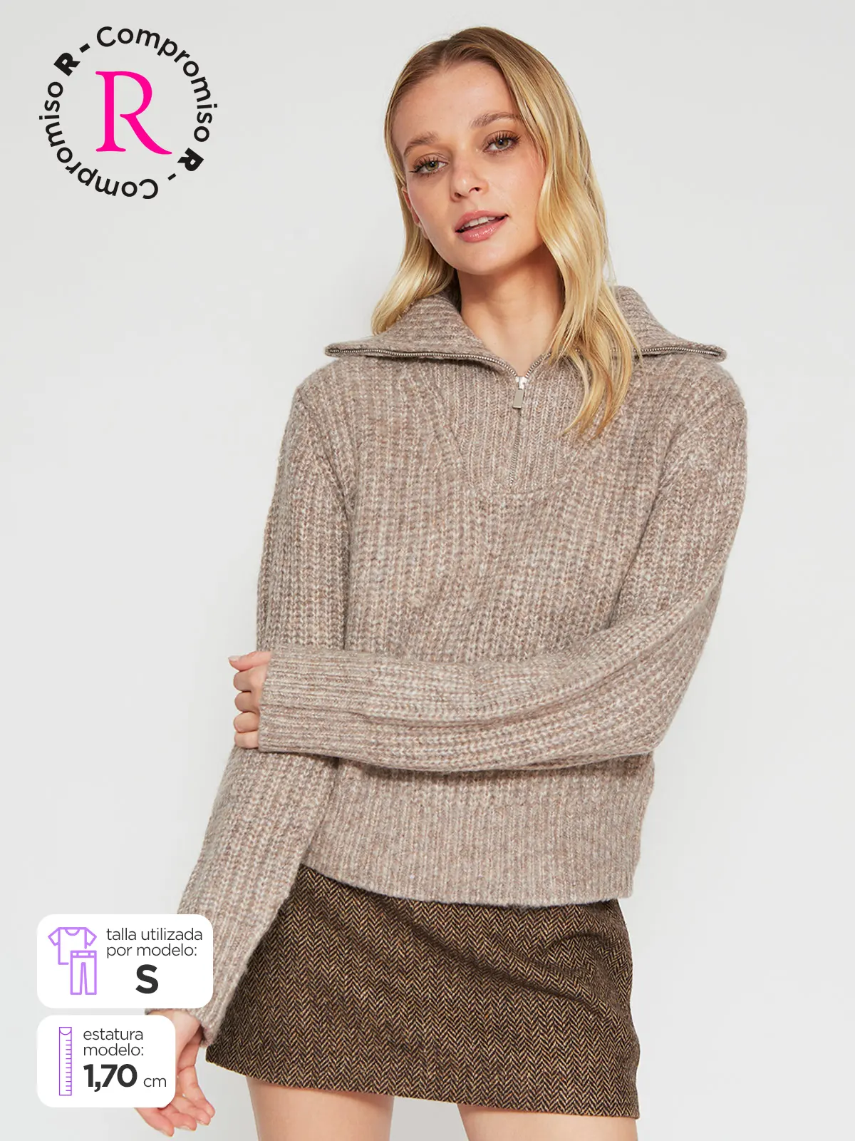 SWEATER MUJER INDEX CUELLO ALTO MANGA LARGA - 1
