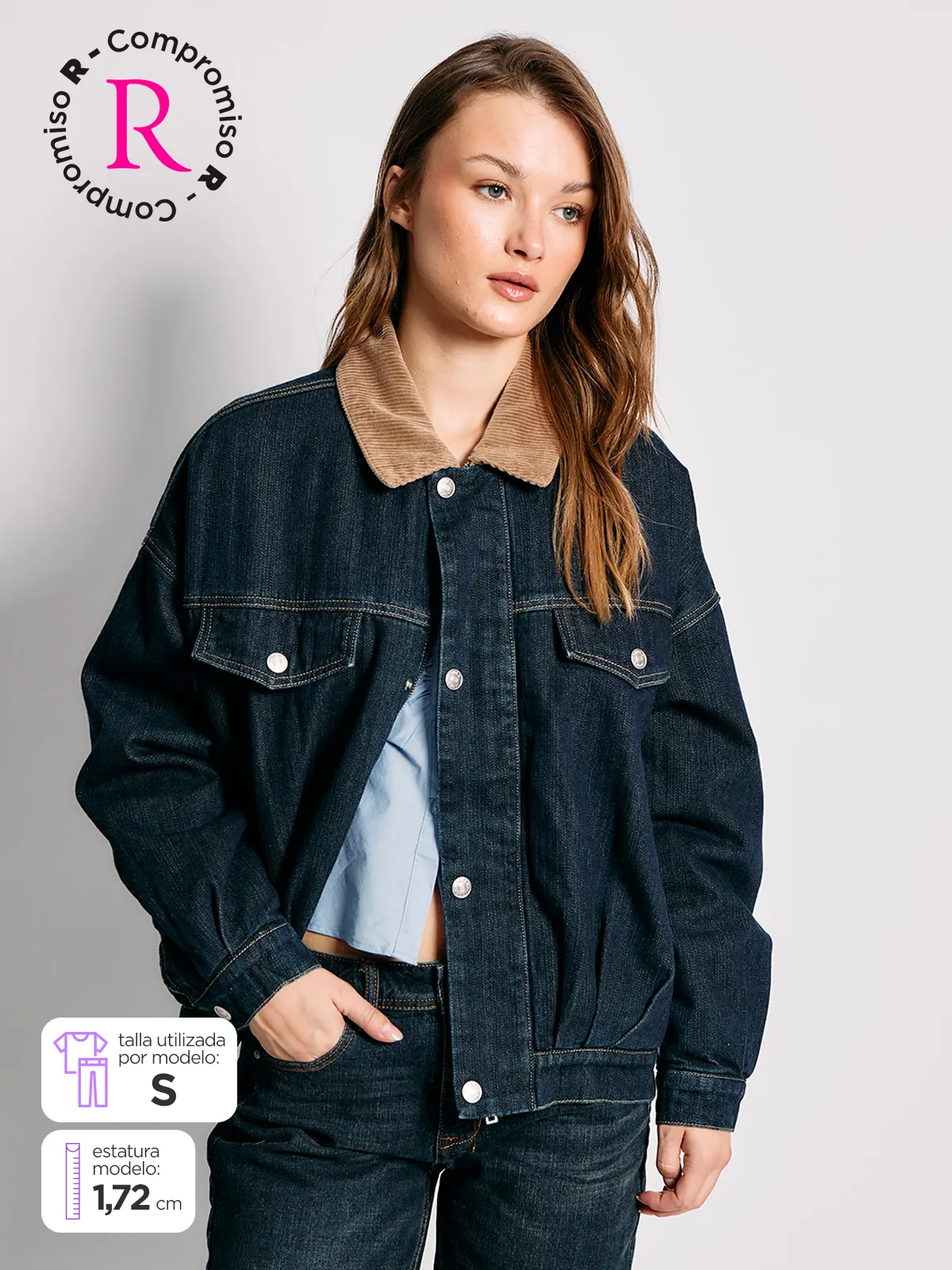 CHAQUETA MUJER INDEX ALGODÓN CORTA CUELLO COTELÉ - 1