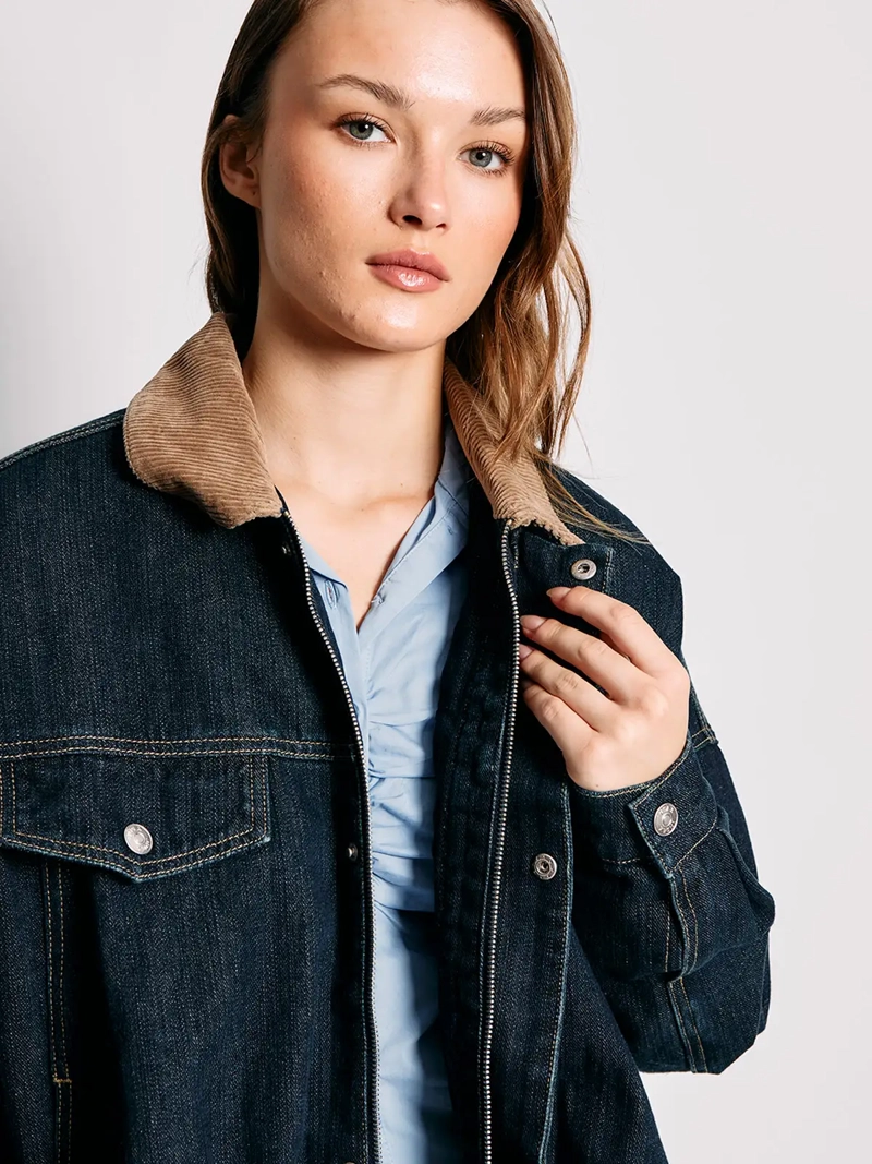 CHAQUETA MUJER INDEX ALGODÓN CORTA CUELLO COTELÉ - 3
