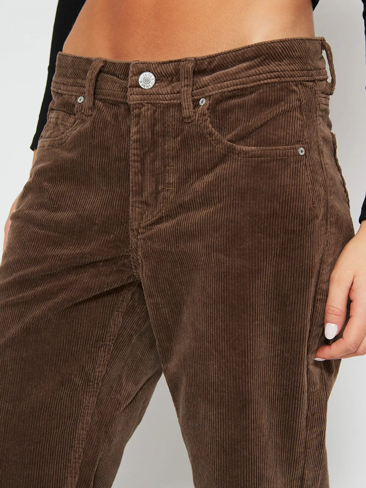 PANTALÓN MUJER INDEX ALGODÓN COTELÉ FLARE RELAX - 4