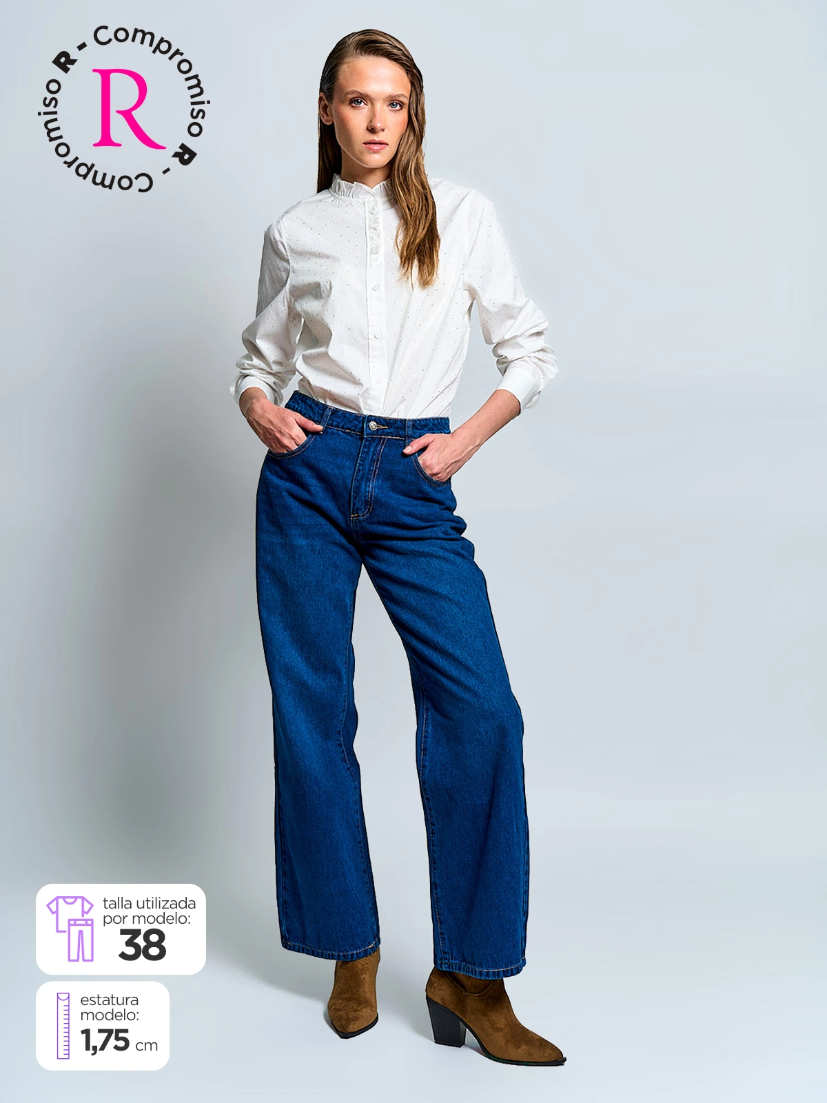 JEANS MUJER MARQUIS ALGODÓN WIDE LEG - 1