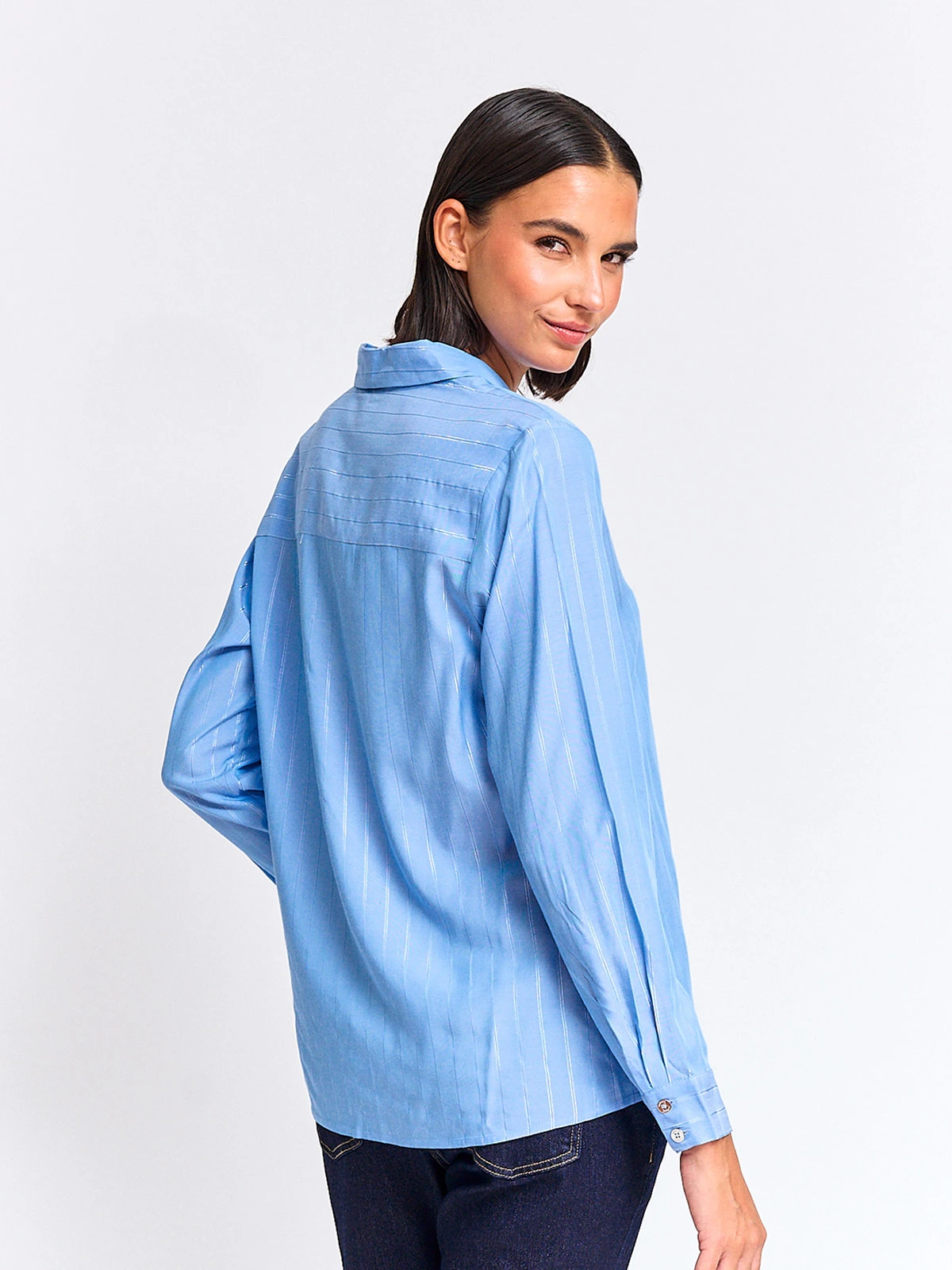 BLUSA MUJER CACHAREL CUELLO CAMISERO MANGA LARGA ESTAMPADA - 2