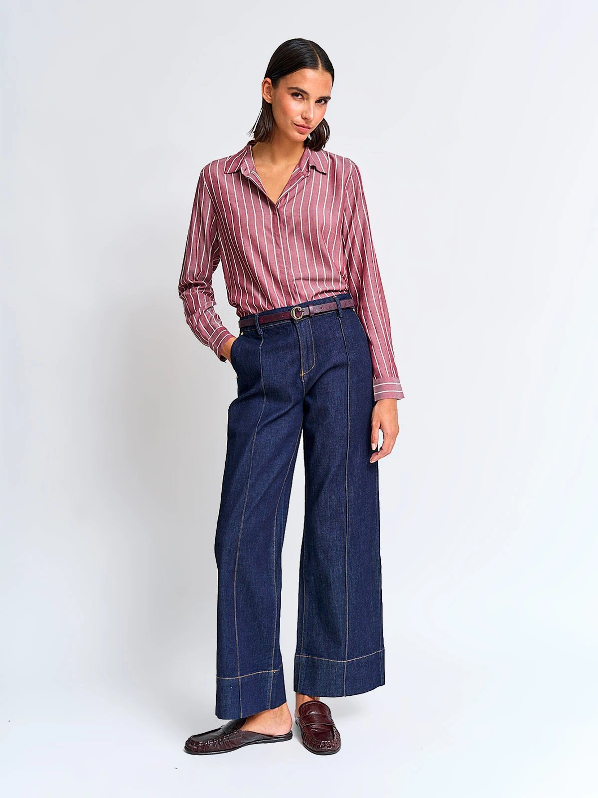 BLUSA MUJER CACHAREL CUELLO CAMISERO MANGA LARGA ESTAMPADA - 4