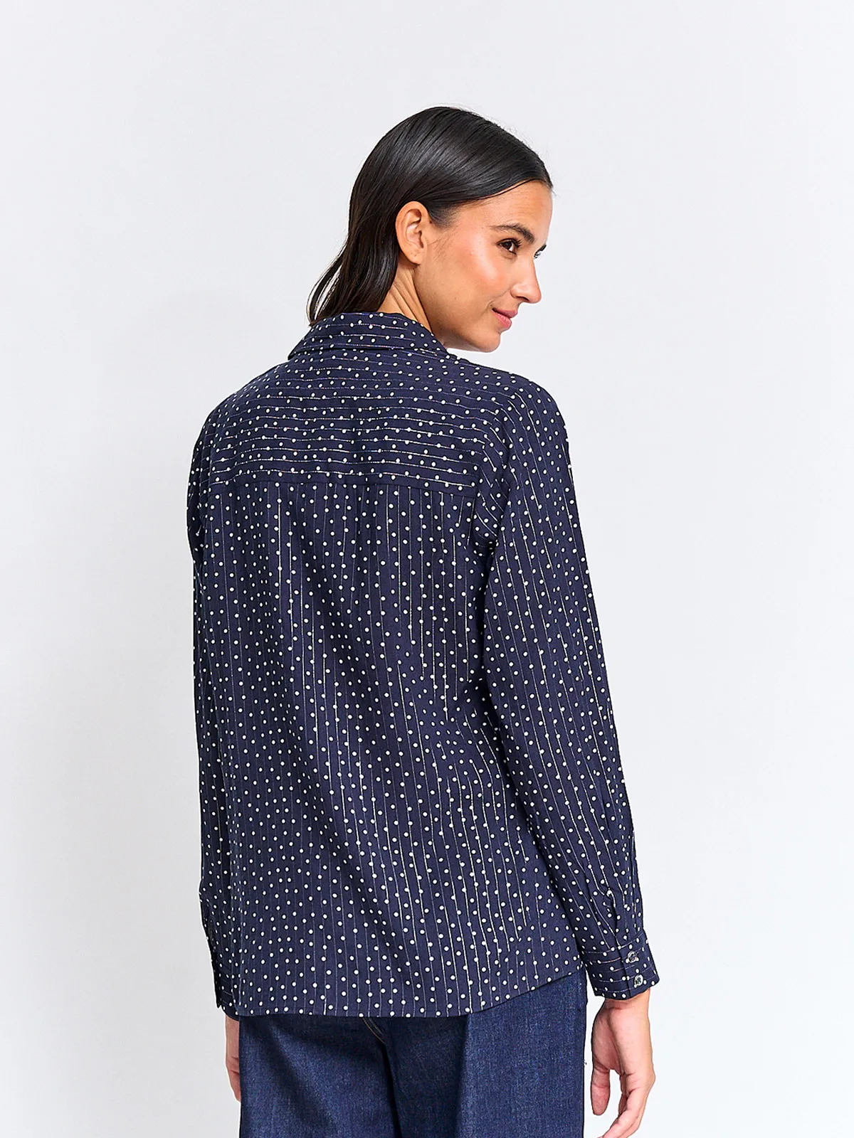 BLUSA MUJER CACHAREL CUELLO CAMISERO MANGA LARGA ESTAMPADA - 2