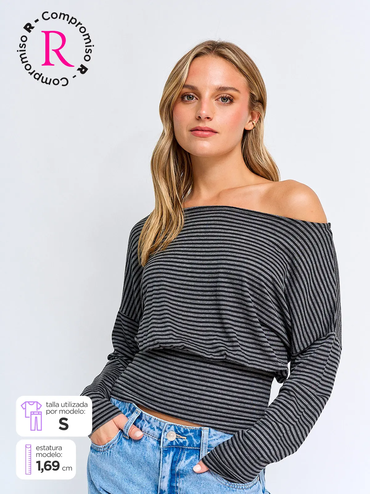 POLERA MUJER INDEX MANGA LARGA ASIMÉTRICA - 1