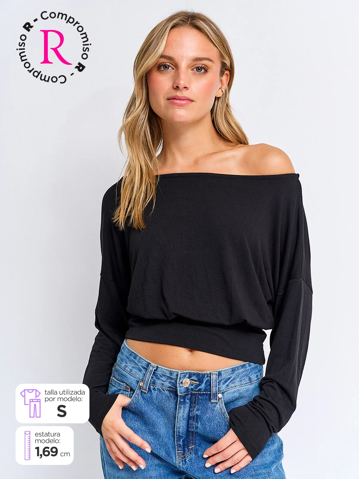 POLERA MUJER INDEX MANGA LARGA ASIMÉTRICA - 1