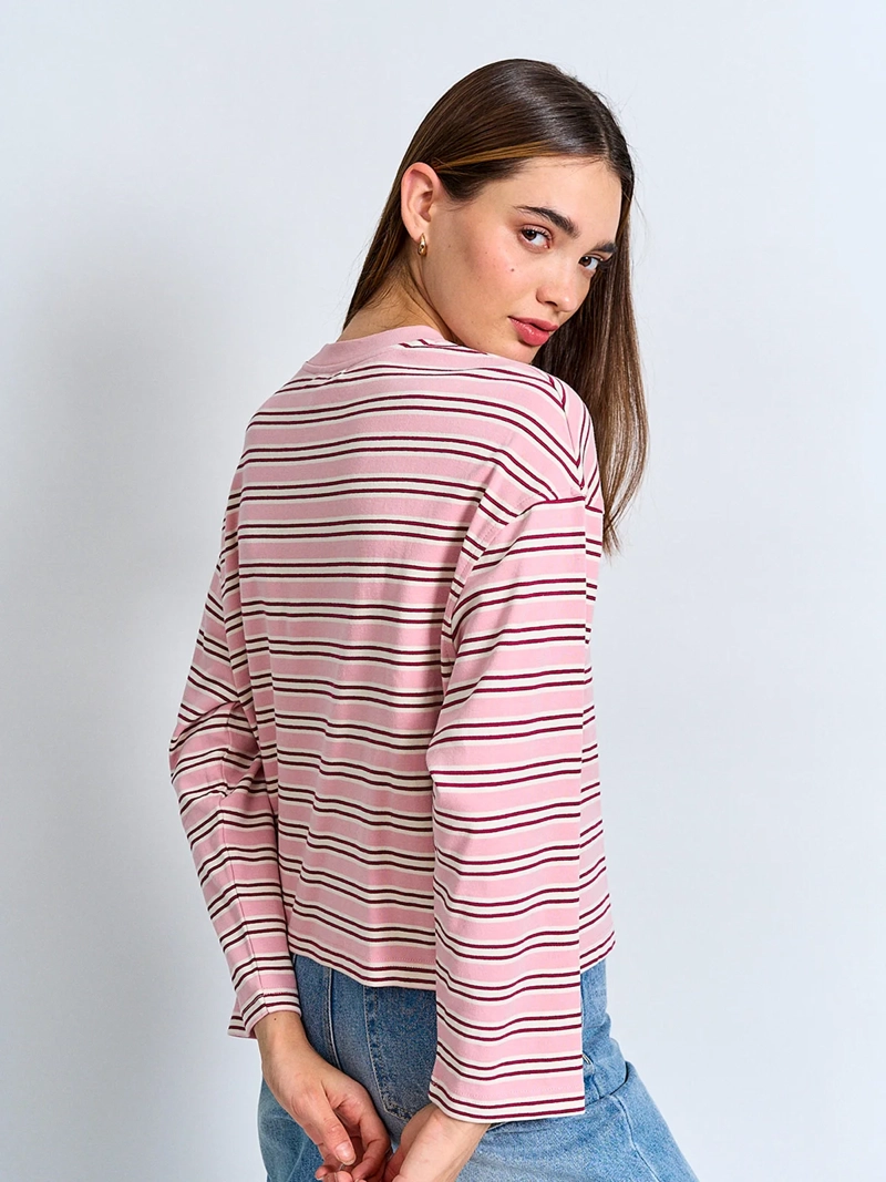 POLERA MUJER INDEX ALGODÓN MANGA LARGA RAYAS - 2