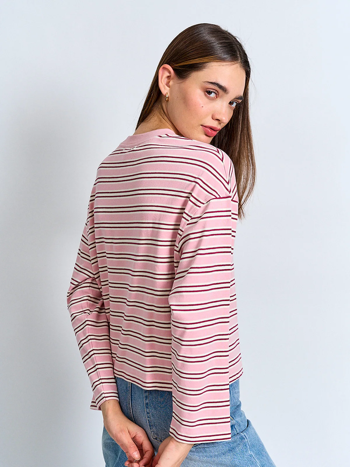 POLERA MUJER INDEX ALGODÓN MANGA LARGA RAYAS - 2