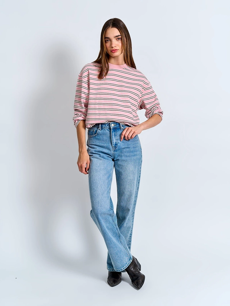 POLERA MUJER INDEX ALGODÓN MANGA LARGA RAYAS - 4