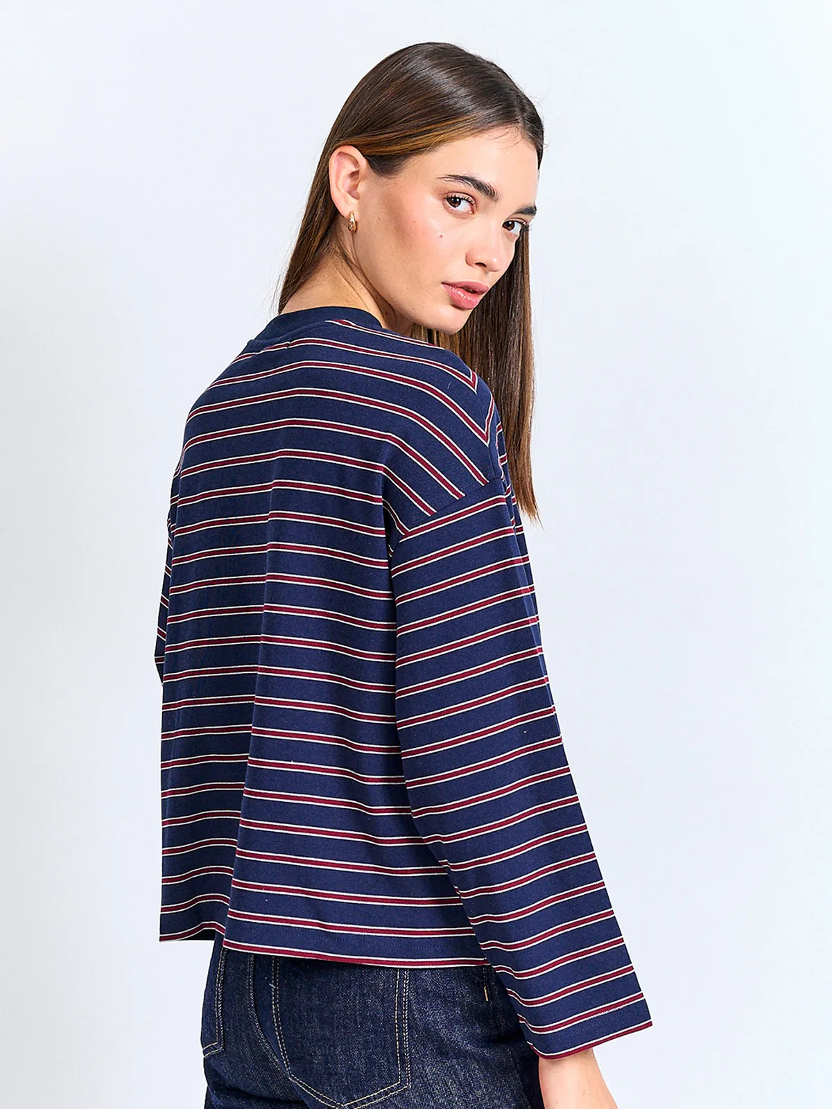 POLERA MUJER INDEX ALGODÓN MANGA LARGA RAYAS - 2