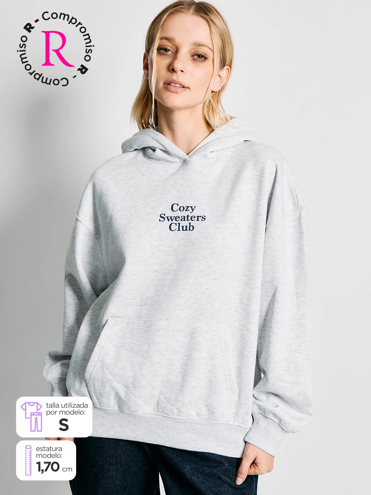 POLERÓN MUJER INDEX ALGODÓN MANGA LARGA OVERSIZE - 1