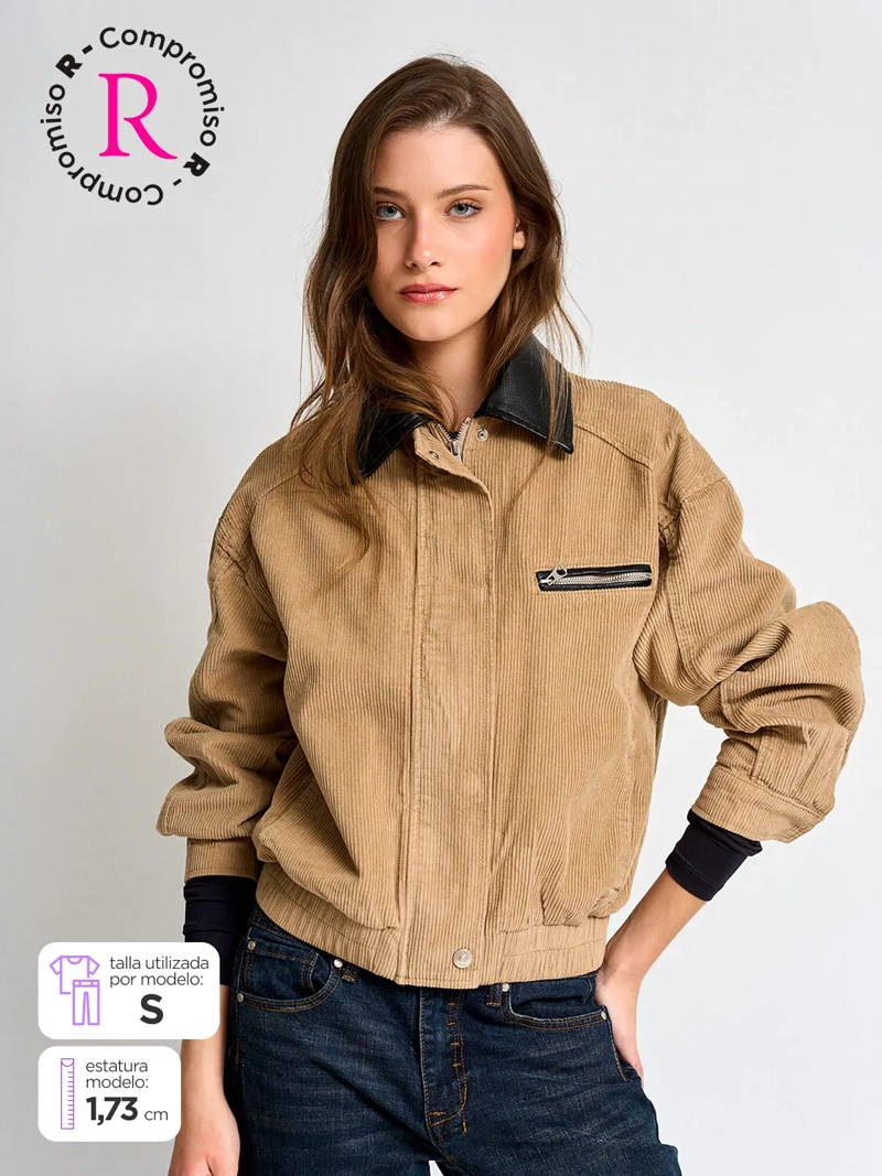CHAQUETA MUJER INDEX ALGODÓN CORTA COTELÉ - 1