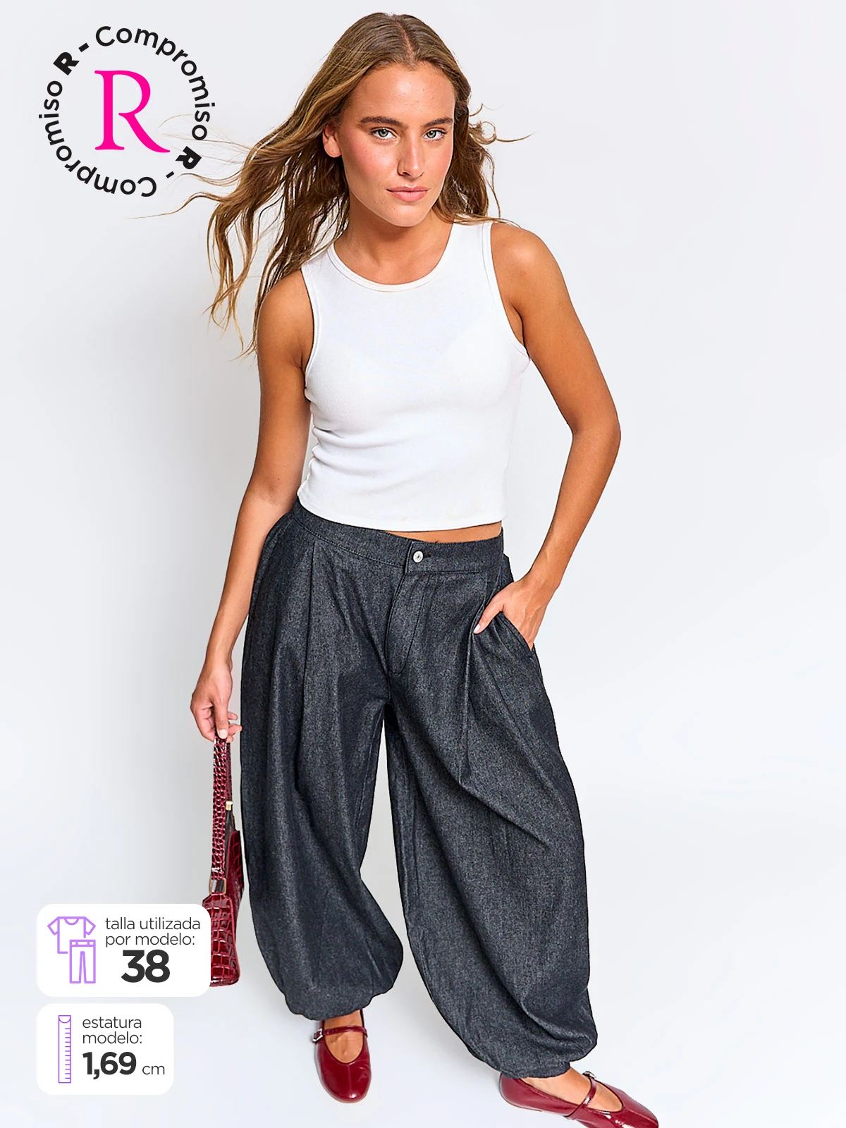 INDEX JEANS MUJER INDEX ALGODÓN GLOBO