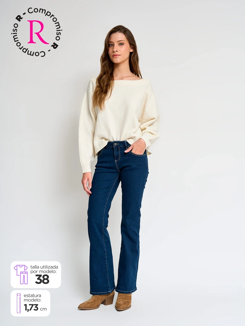 JEANS MUJER INDEX ALGODÓN APLICACIONES - 1
