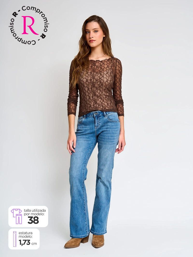 JEANS MUJER INDEX ALGODÓN APLICACIONES - 1