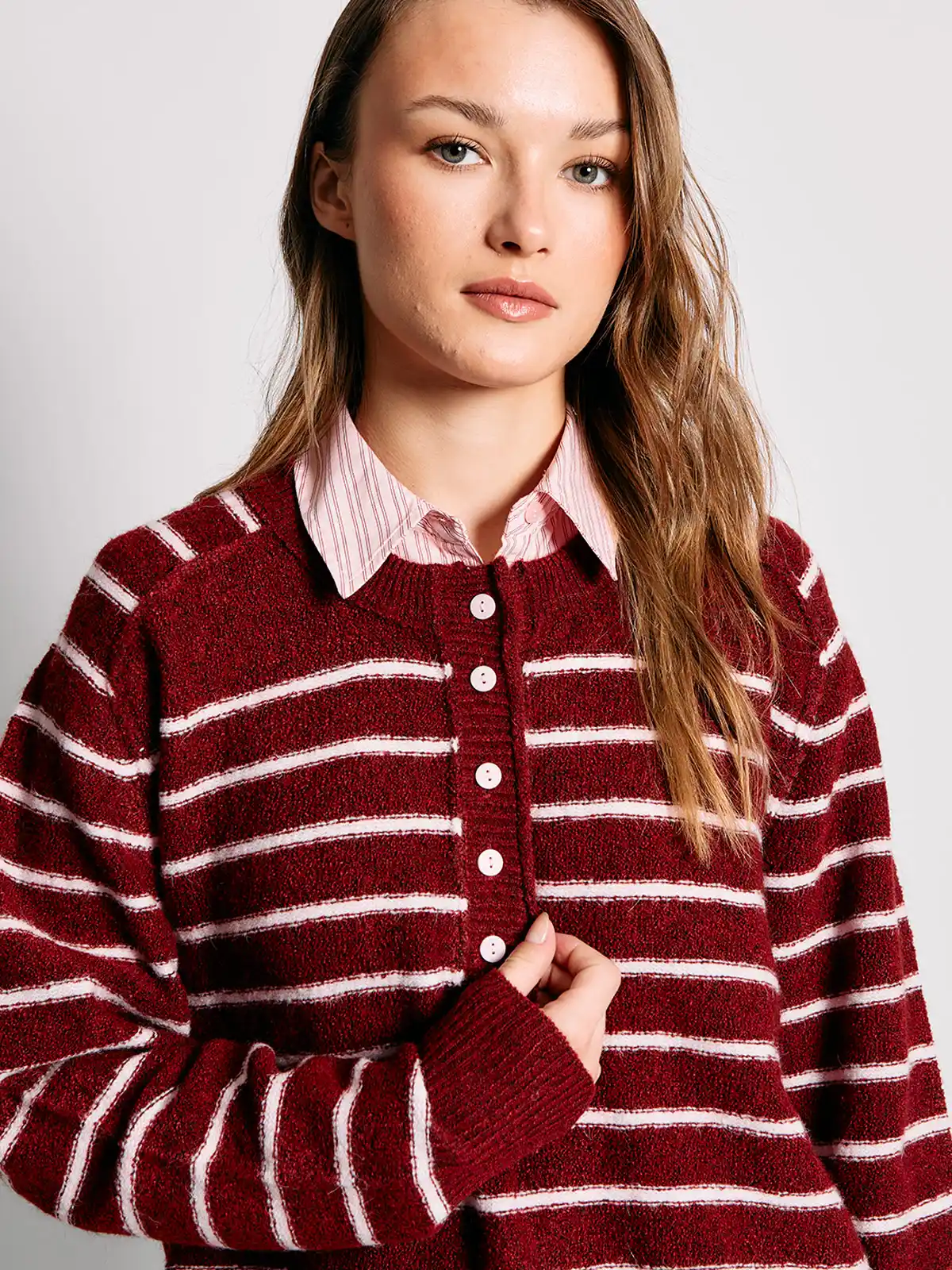 SWEATER MUJER INDEX MANGA LARGA RAYAS - 3