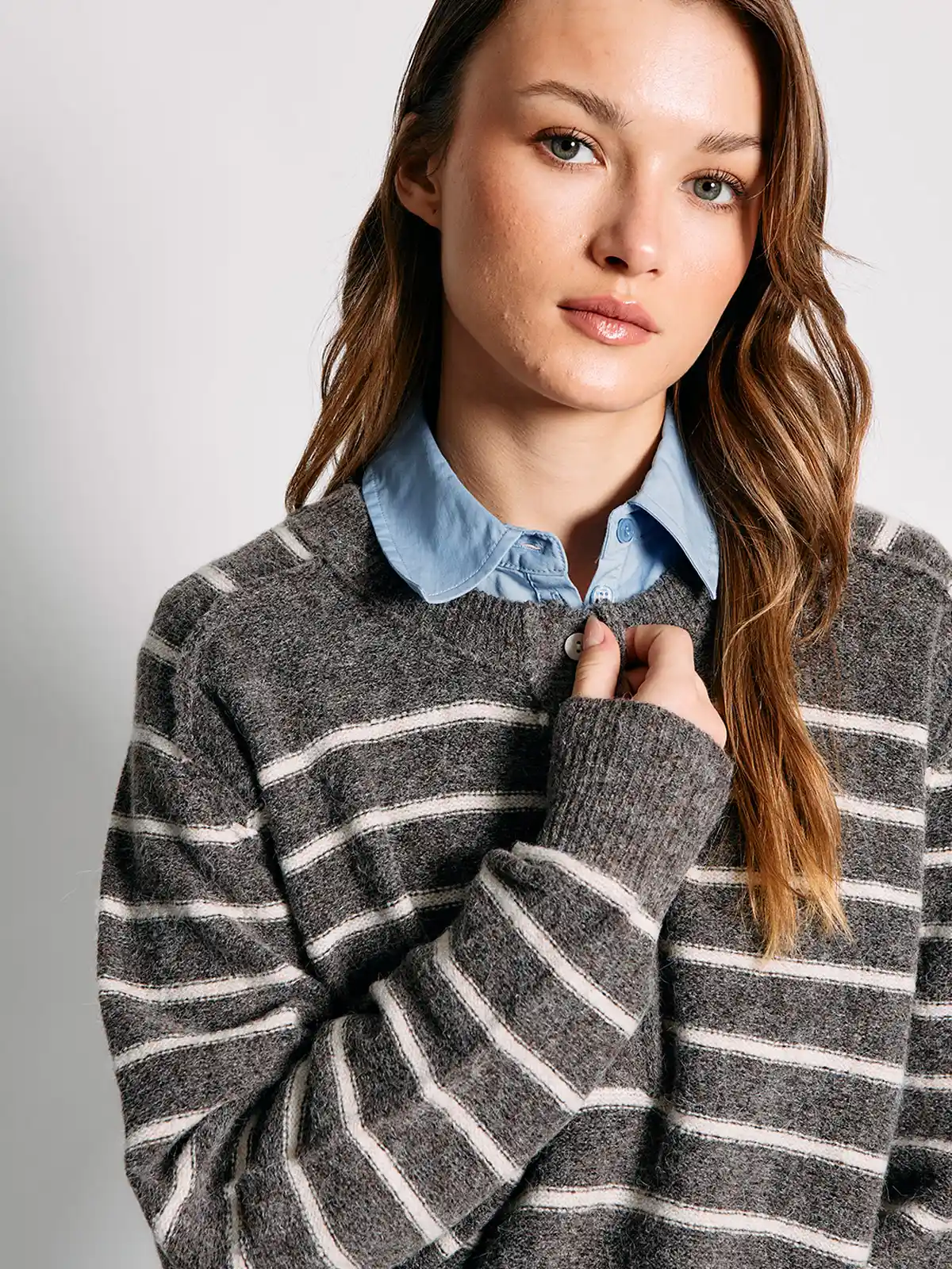 SWEATER MUJER INDEX MANGA LARGA RAYAS - 3