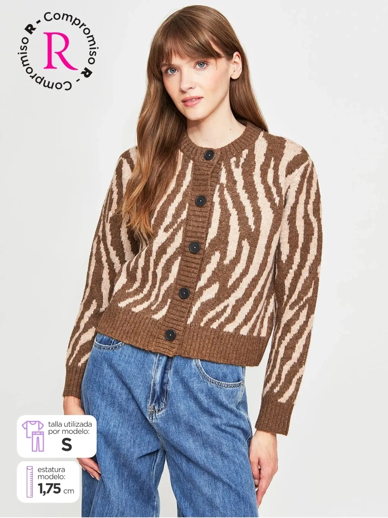 CARDIGAN MUJER TATIENNE ANIMAL PRINT