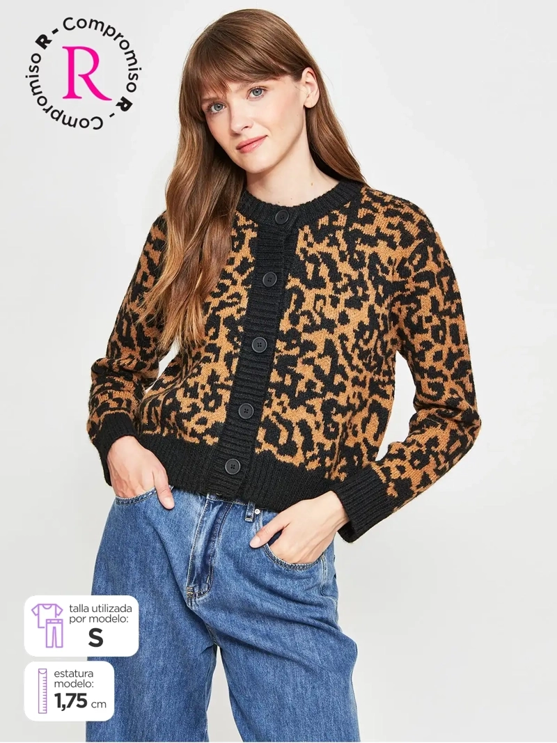 CARDIGAN MUJER TATIENNE ANIMAL PRINT - 1