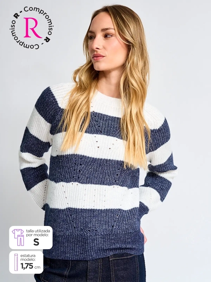 SWEATER MUJER REGATTA MANGA LARGA RAYADO - 1