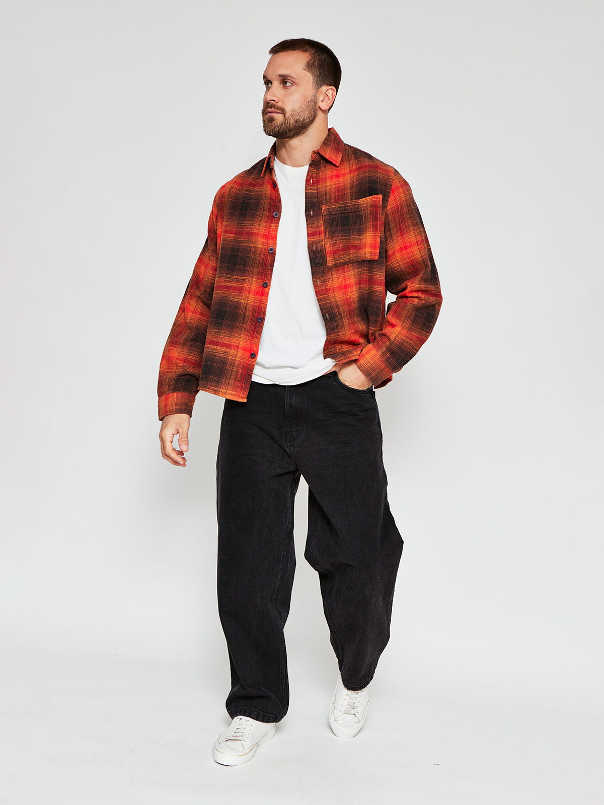 CAMISA HOMBRE INDEX MANGA LARGA CUADROS FRANELA - 4
