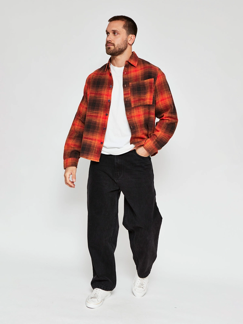 CAMISA HOMBRE INDEX MANGA LARGA CUADROS FRANELA - 4