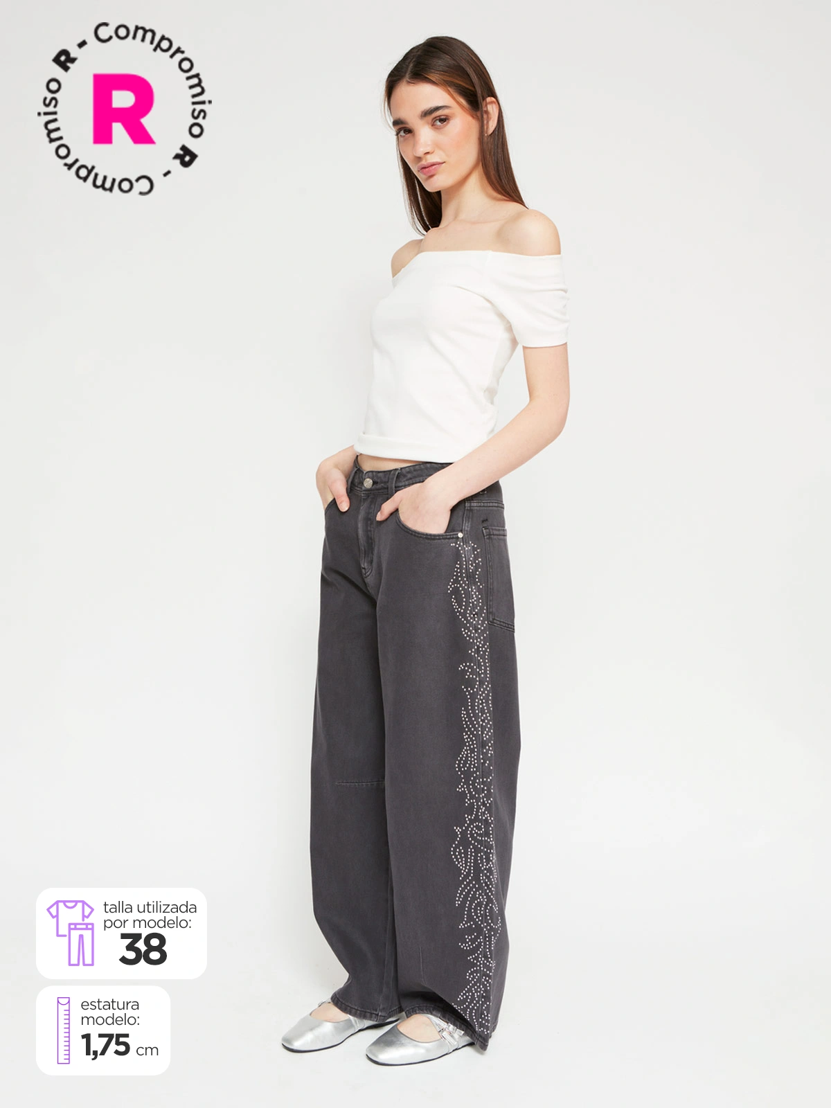 JEANS MUJER INDEX ALGODÓN TACHAS - 2