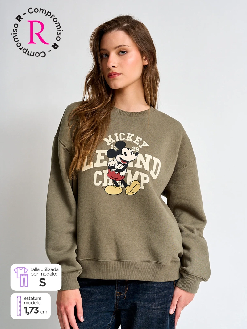 POLERÓN MUJER INDEX ALGODÓN MANGA LARGA MICKEY