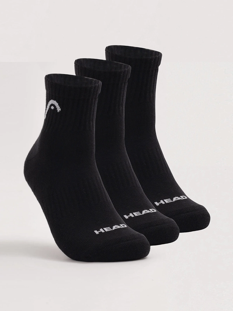 CALCETÍN UNISEX HEAD PACK X3 QUARTER NEGRO - 1