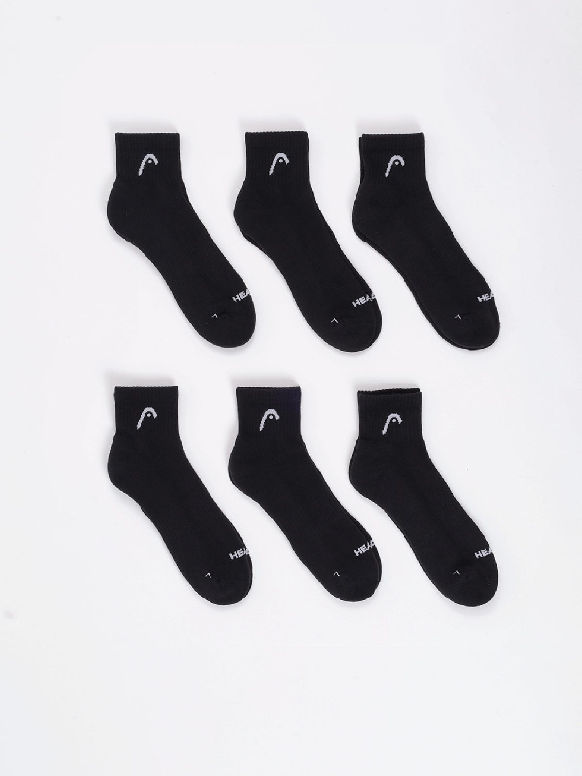 CALCETÍN UNISEX HEAD PACK X6 QUARTER NEGRO - 1