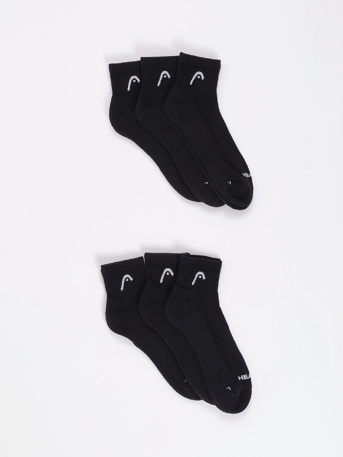CALCETÍN UNISEX HEAD PACK X6 QUARTER NEGRO - 2