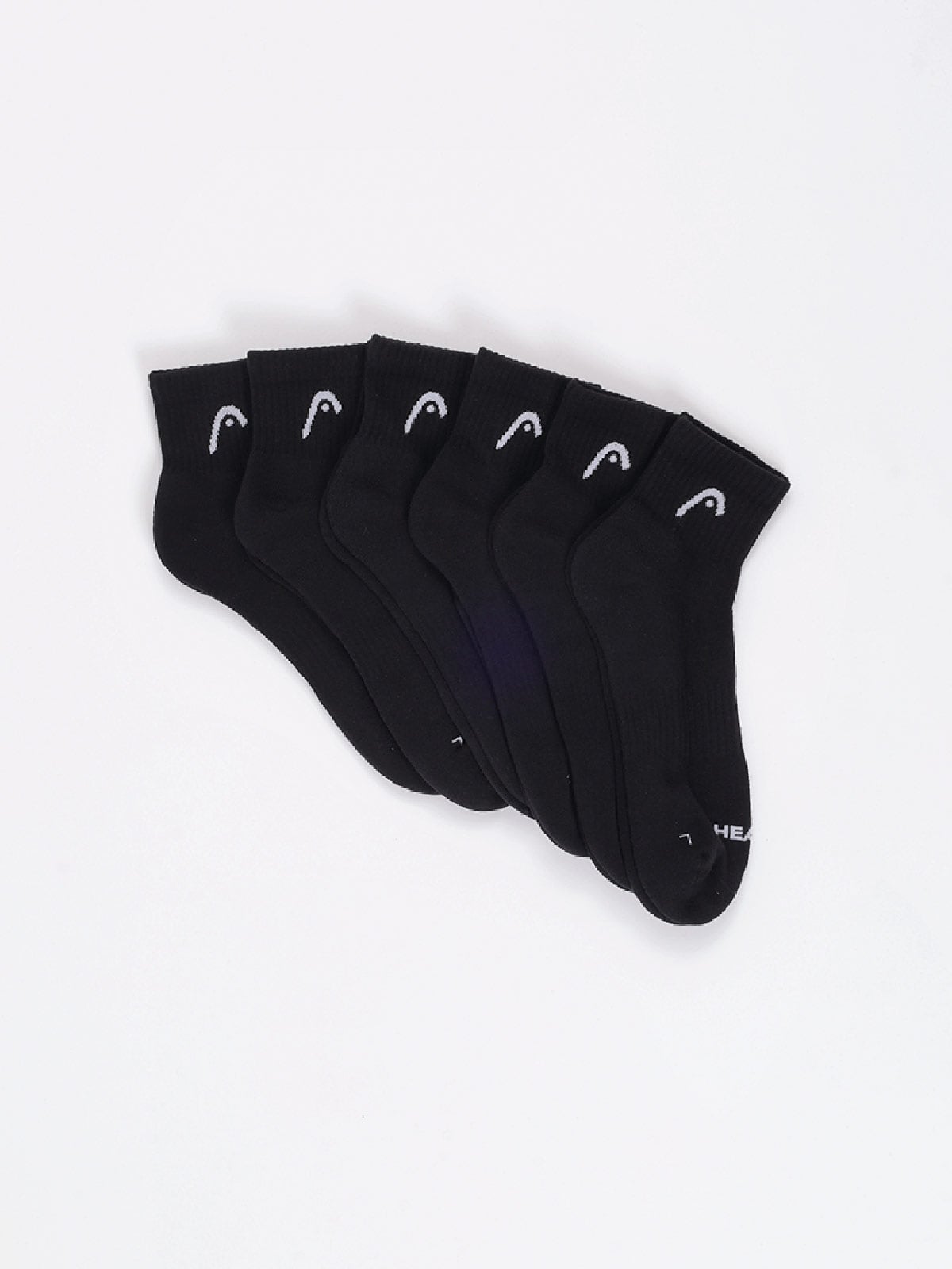 CALCETÍN UNISEX HEAD PACK X6 QUARTER NEGRO - 3