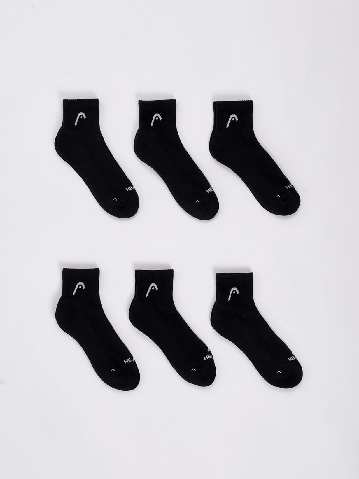 CALCETÍN UNISEX HEAD PACK X6 QUARTER NEGRO - 1