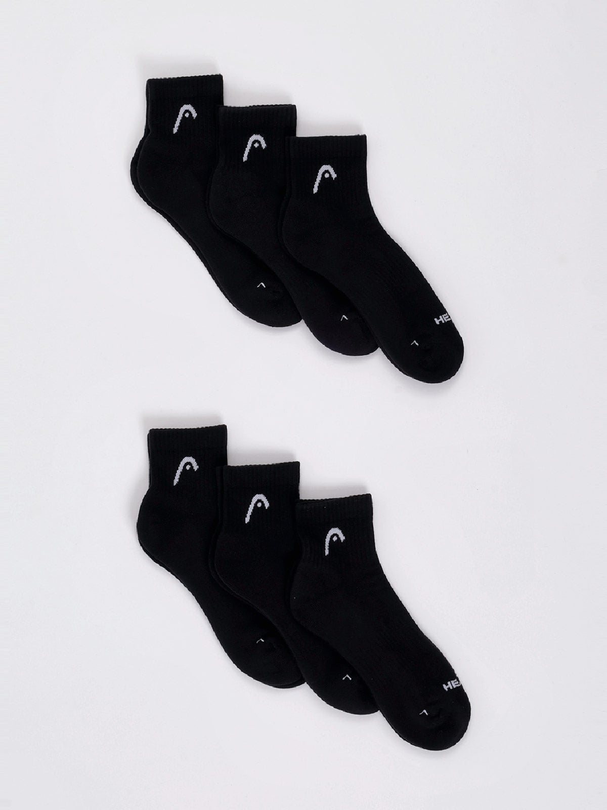 CALCETÍN UNISEX HEAD PACK X6 QUARTER NEGRO - 2