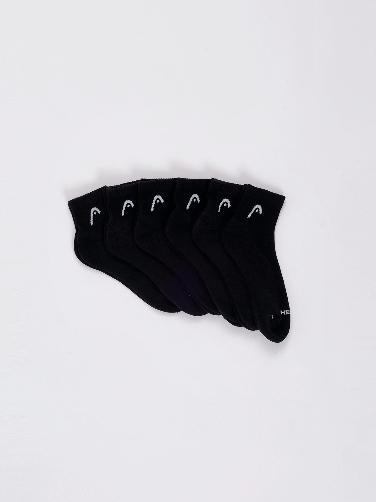 CALCETÍN UNISEX HEAD PACK X6 QUARTER NEGRO - 3
