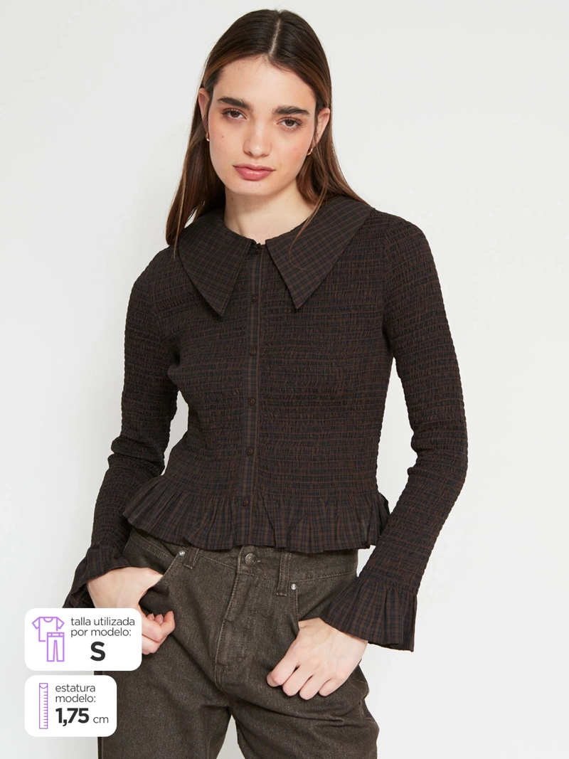BLUSA MUJER BARBADOS ALGODÓN CUELLO BOBO PANAL - 1